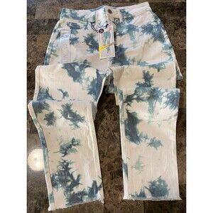 TINSELTOWN Women's Jeans 5 White Green Must Have Curvy Mom Denim NWT